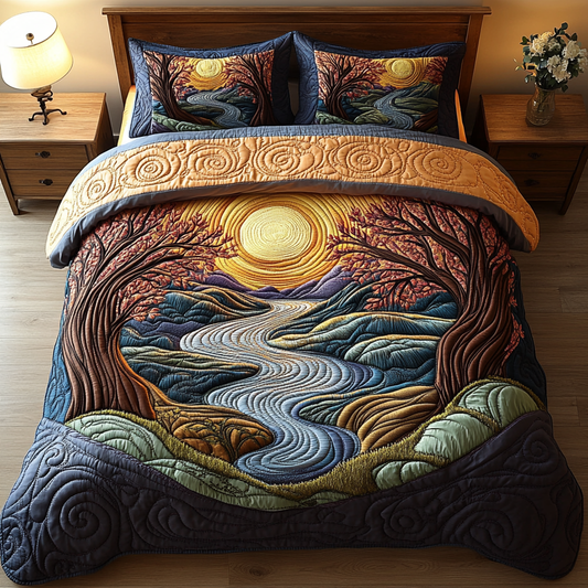 Sunbeam Serenity 3-Piece Quilted Bedding Set NCU0DV3296