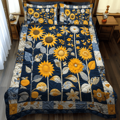 Sunburst Floral 3-Piece Quilted Bedding Set NCU0TH1004