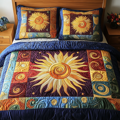 Sunburst Bliss 3-Piece Quilted Bedding Set NCU0VH2927