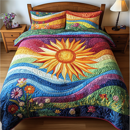 Sunburst Bliss 3-Piece Quilted Bedding Set NCU0VH3283