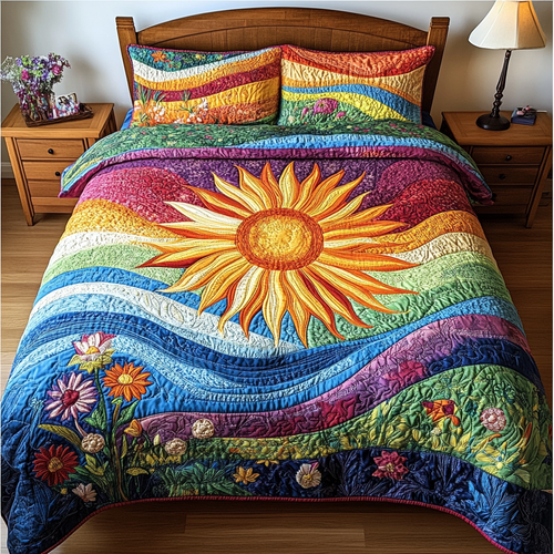 Sunburst Bliss 3-Piece Quilted Bedding Set NCU0VH3283