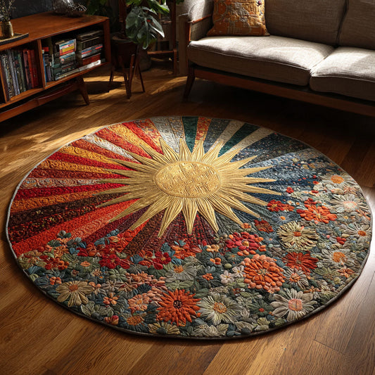 Sunburst Bloom Quilted Round Mat NCU0DK11957