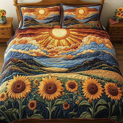 Sunburst Comfort 3-Piece Quilted Bedding Set NCU0VH2182