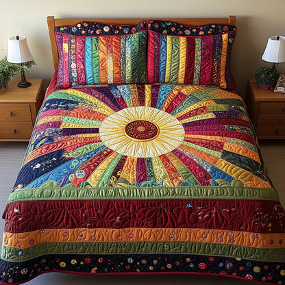 Sunburst Comfort 3-Piece Quilted Bedding Set NCU0VL829