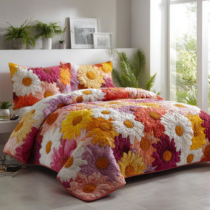 Sunburst Daisies 3-Piece Quilted Bedding Set NCU0VL3095