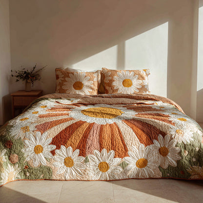 Sunburst Daisy 3-Piece Quilted Bedding Set NCU0VL3315