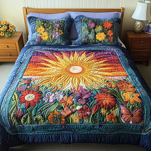 Sunburst Dream 3-Piece Quilted Bedding Set NCU0VH2675