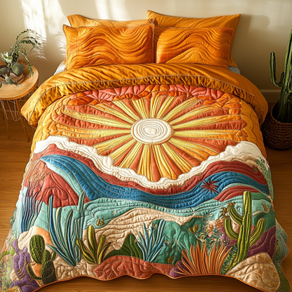 Sunburst Dream 3-Piece Quilted Bedding Set NCU0VH3031