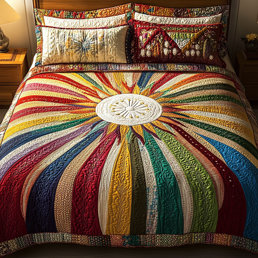 Sunburst Dreams 3-Piece Quilted Bedding Set NCU0VL927