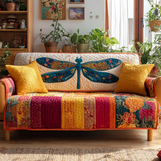 Sunburst Harmony Dragonfly Quilted Sofa Cover NCU0XD1646
