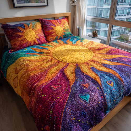 Sunburst Love 3-Piece Quilted Bedding Set NCU0VL3422