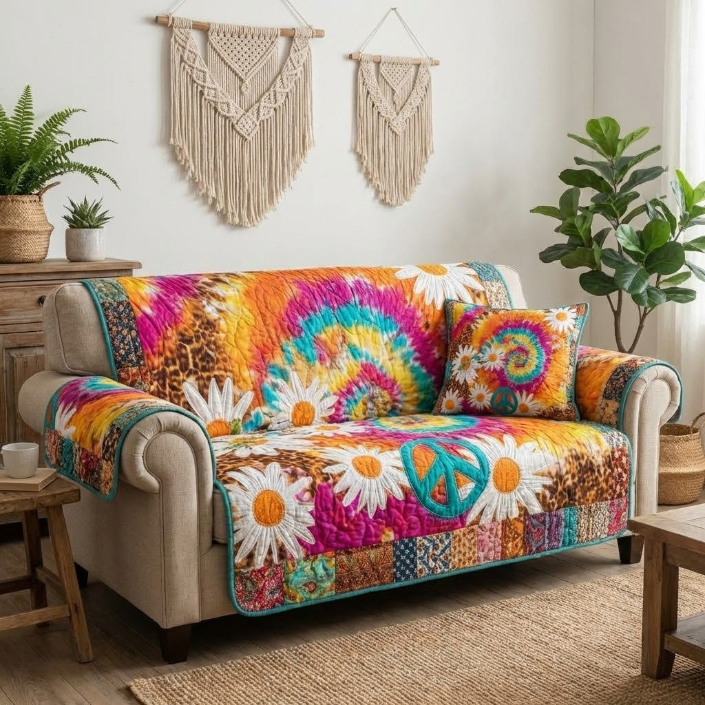 Sunburst Spiral Quilted Sofa Cover NCU0VL3407