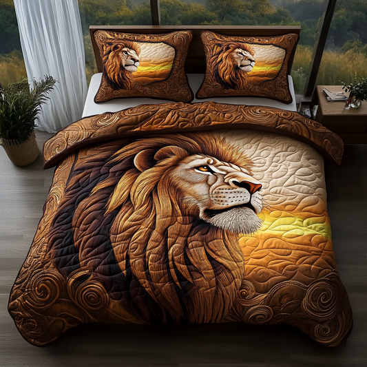 Sunfire Mane 3-Piece Quilted Bedding Set NCU0DV3567