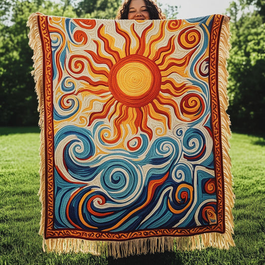 Sunfire Swirls Woven Sofa Blanket NCU0PT4936