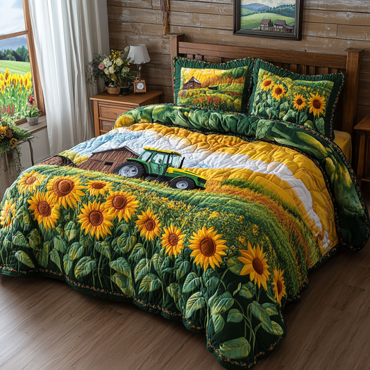 Sunflare Bloom 3-Piece Quilted Bedding Set NCU0VL2410