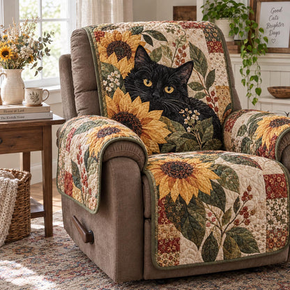 Black Cat Quilted Sofa Cover VT0DV001