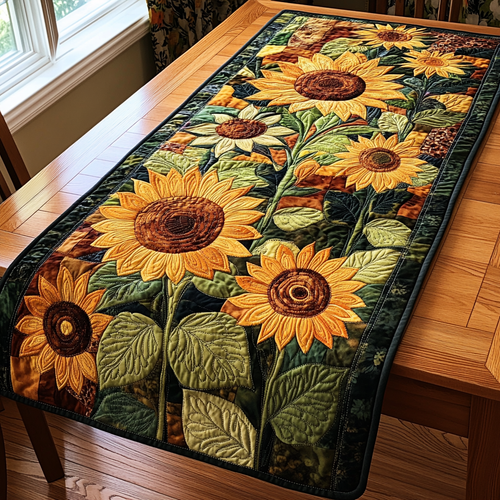 Sunflower Garden Quilted Table Runner NCU0DV517