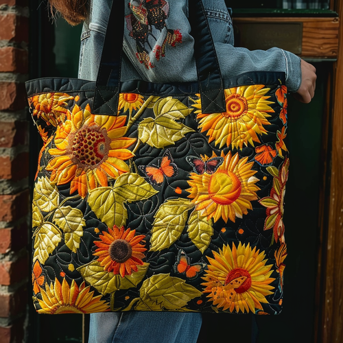 Sunflower Garden Quilted Tote Bag NCU0TH499