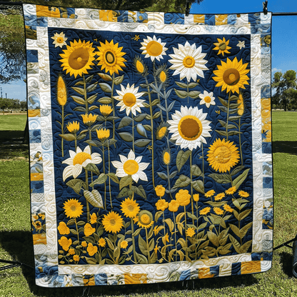 Sunflower Night Quilted Blanket NCU0TH1013