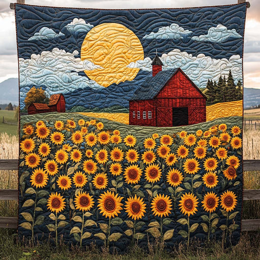 Sunflower Barn Field Quilted Blanket NCU0XD355