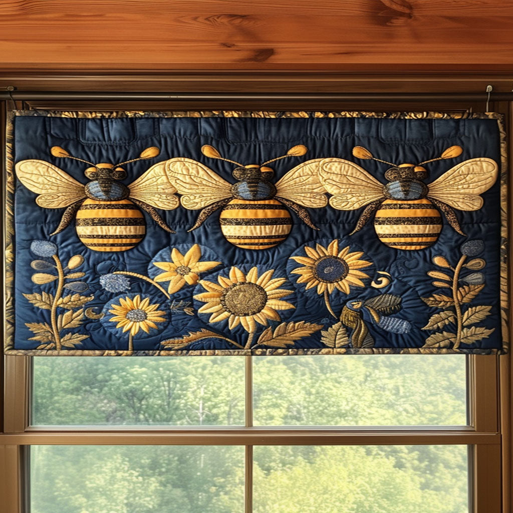 Sunflower Bees Quilted Valance NCU0NT4252