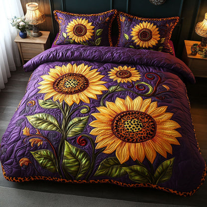Sunflower Bliss 3-Piece Quilted Bedding Set NCU0NT5528