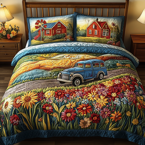 Sunflower Bliss 3-Piece Quilted Bedding Set NCU0VL2027