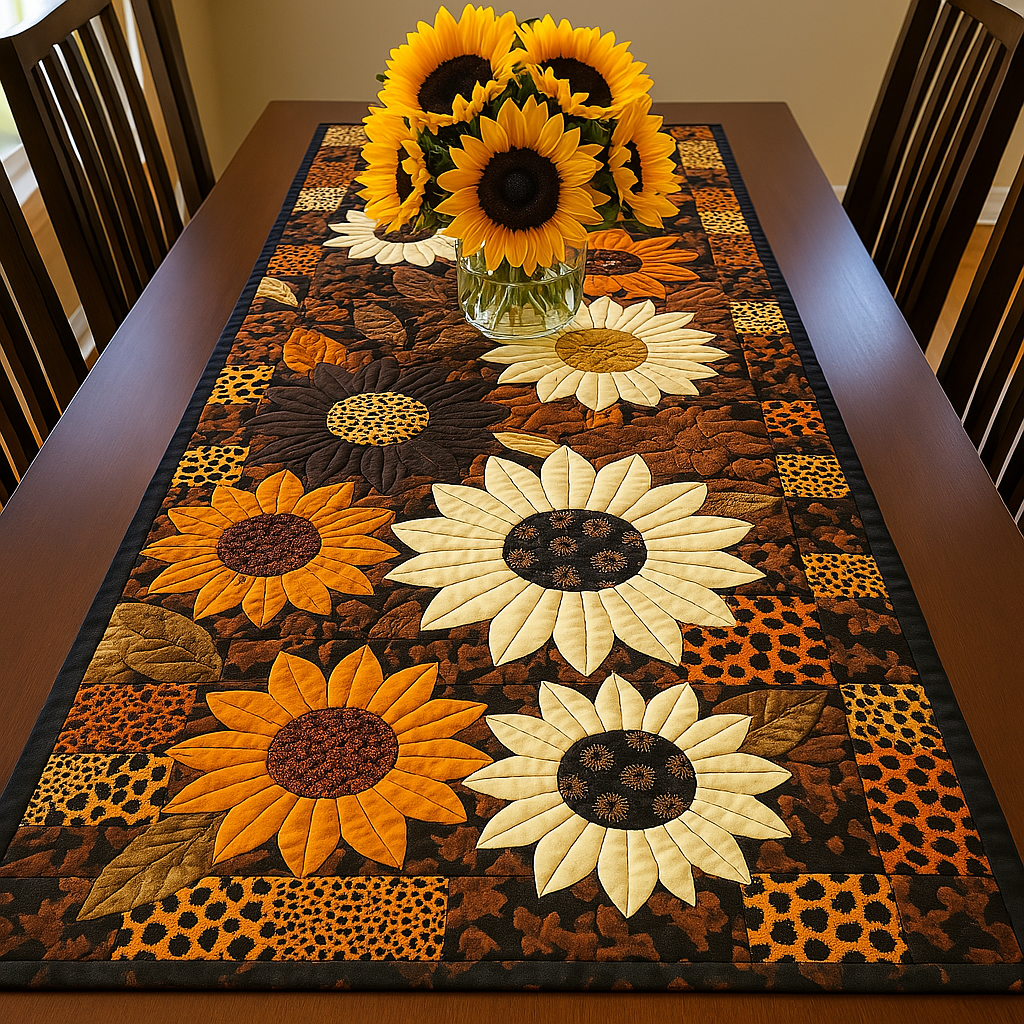 Sunflower Bliss Quilted Table Runner NCU0VL1899