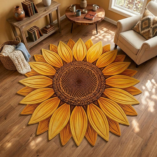 Sunflower Bloom Custom Shape Area Rug NCU0TD2658