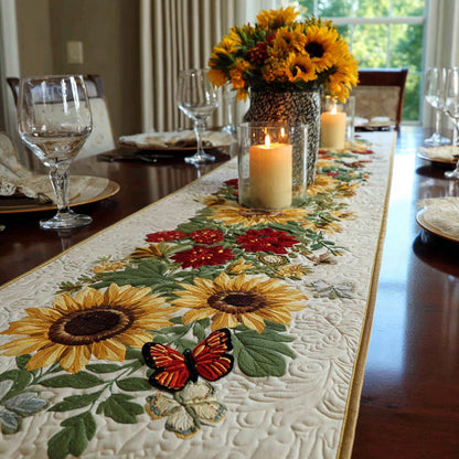 Sunflower Bloom Quilted Table Runner NCU0DV9436