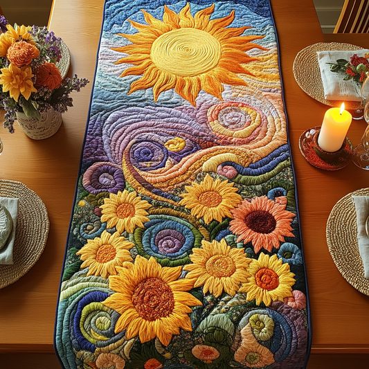 Sunflower Bloom Quilted Table Runner NCU0VH4625