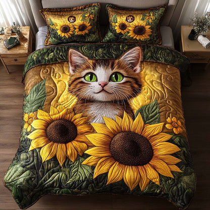 Sunflower Buddy 3-Piece Quilted Bedding Set NCU0NT8108