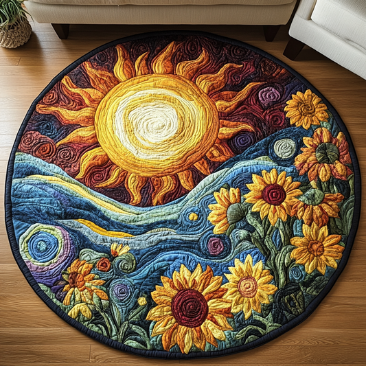 Sunflower Burst Quilted Round Mat NCU0VH4619