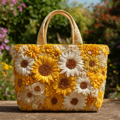 Sunflower Burst Quilted Tote Bag NCU0VL2814