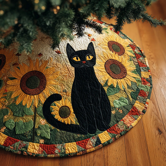 Sunflower Charm Christmas Quilted Tree Skirt NCU0VL2987