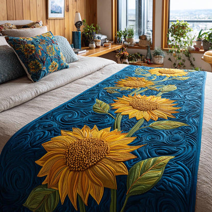 Sunflower Charm Quilted Bed Runner NCU0DV9476