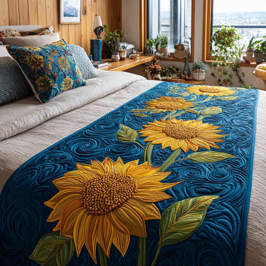 Sunflower Charm Quilted Bed Runner NCU0DV9476