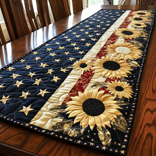 Sunflower Charm Quilted Table Runner NCU0DK8595
