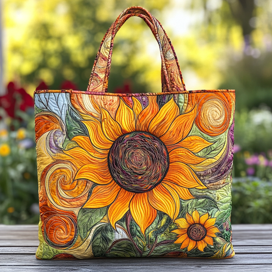 Sunflower Charm Quilted Tote Bag NCU0DK9190