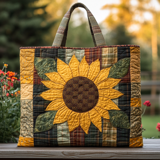 Sunflower Charm Quilted Tote Bag NCU0DK9605