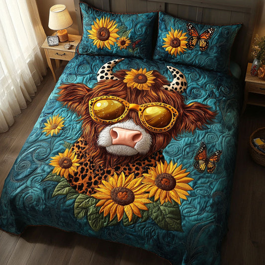 Sunflower Chic 3-Piece Quilted Bedding Set NCU0NT5547