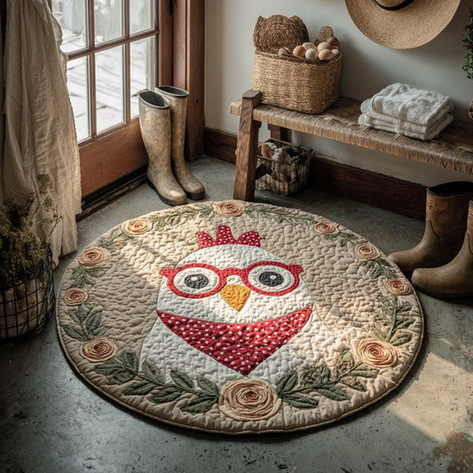 Sunflower Cluck Quilted Round Mat NCU0XD026