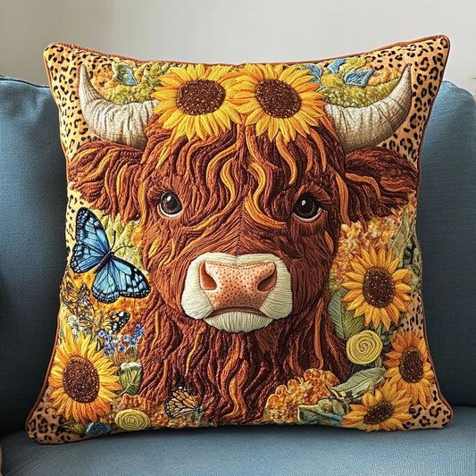 Sunflower Crown Moo Quilted Pillow Case NCU0NT5744