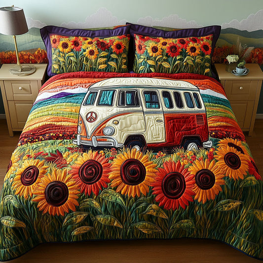 Sunflower Cruiser 3-Piece Quilted Bedding Set NCU0PT5440