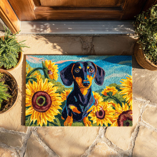 Sunflower Dachshund Bloom Doormat NCU0TD674