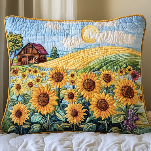 Sunflower Dream Quilted Bedding Pillow Case NCU0VL1909