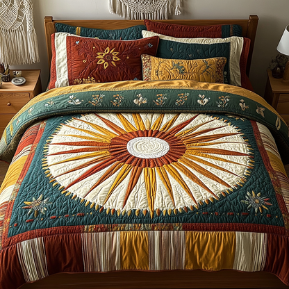 Sunflower Dreams 3-Piece Quilted Bedding Set NCU0VL940