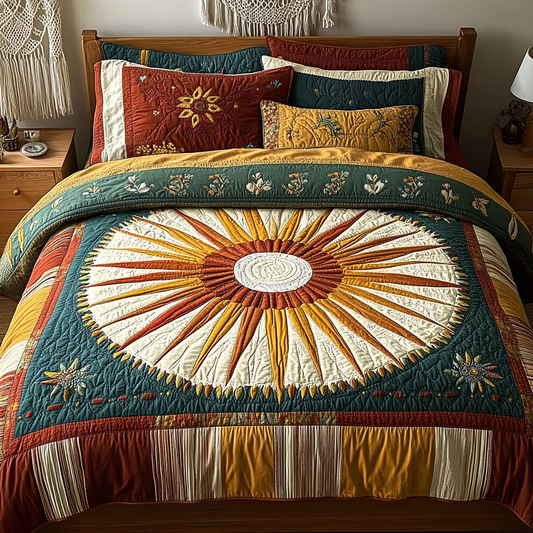 Sunflower Dreams 3-Piece Quilted Bedding Set NCU0VL940