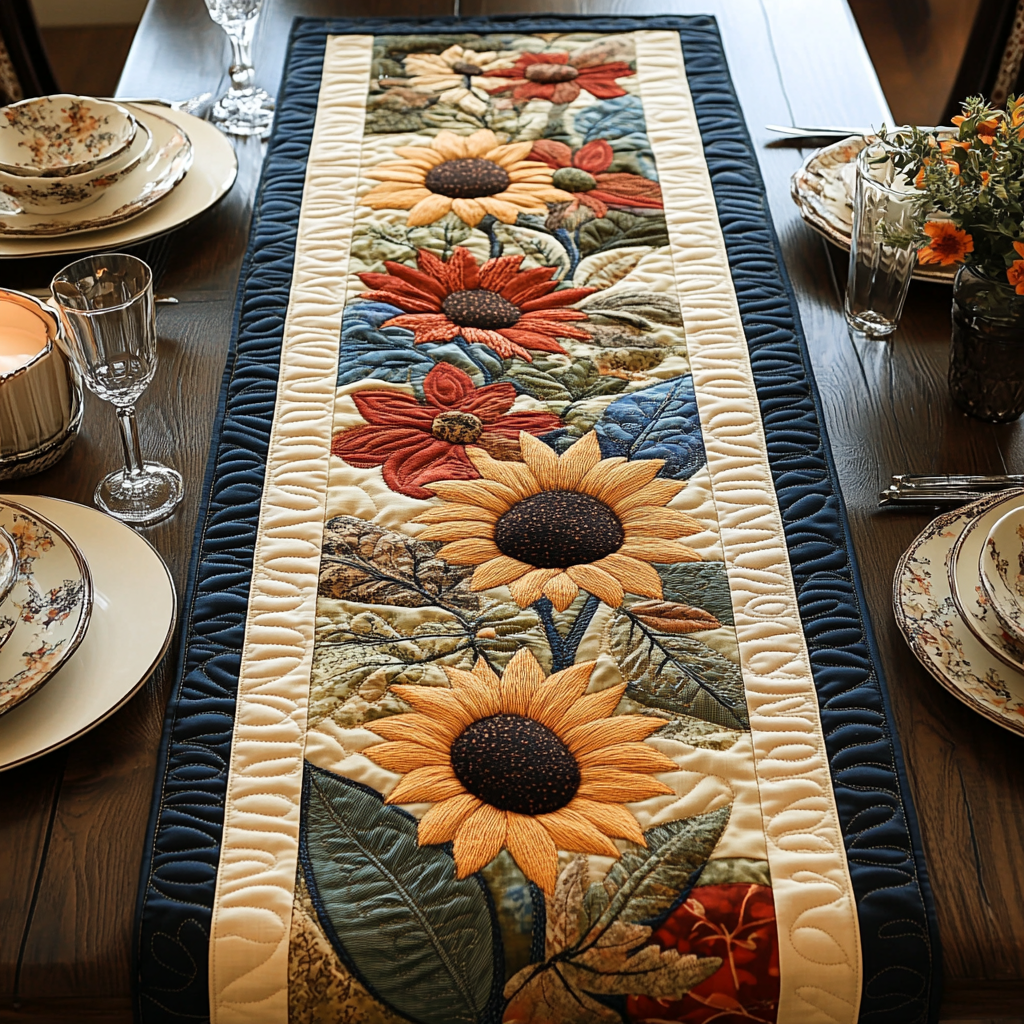 Sunflower Dreams Quilted Table Runner NCU0DV3462
