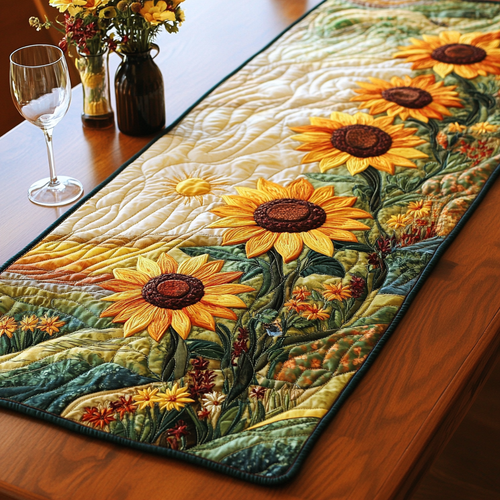 Sunflower Dreams Quilted Table Runner NCU0VH4158